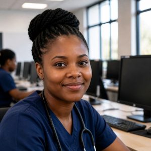 Black South African healthcare and education professionals collaborating